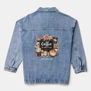 ☕Benutzerdefinierte Coffeecore-Küchen-Café-Kaffee- Jeansjacke