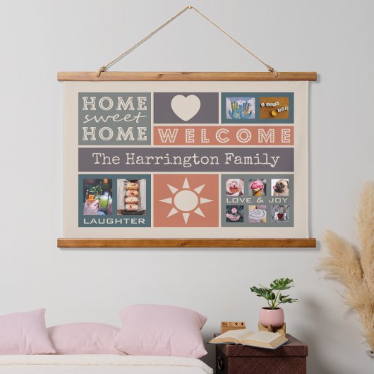 Benutzerdefinierte Collage-Vorlage für Ihre FOTOS Wandteppich Mit Holzrahmen (Schlafzimmer)