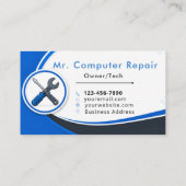 Benutzerdefinierte Computer-Reparaturtechniker Bla Visitenkarte (Rückseite)