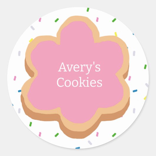 Benutzerdefinierte Cookie Streusel Firma Runder Aufkleber (Vorderseite)