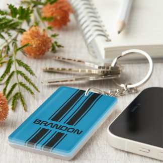 Benutzerdefinierte Coole Blau- und Schwarz-Auto-Re Schlüsselanhänger
