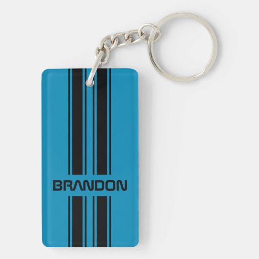 Benutzerdefinierte Coole Blau- und Schwarz-Auto-Re Schlüsselanhänger (Rückseite)