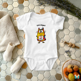 Benutzerdefinierte Coole Katze mit Name und Telefo Baby Strampler
