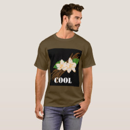 Benutzerdefinierte Coole Textbraun Farbe Grundlege T-Shirt