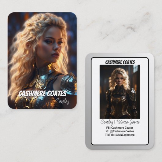 Benutzerdefinierte Coscards | Minimalistische Cosp Visitenkarte (Vorne/Hinten)