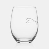 Benutzerdefinierte Couple Monogramme Schwarz-Inter Weinglas Ohne Stiel (Rechts)