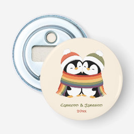 Benutzerdefinierte Cozy Pride Pinguine Weihnachten Flaschenöffner