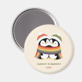Benutzerdefinierte Cozy Pride Pinguine Weihnachten Magnet (Vorderseite/Rückseite)