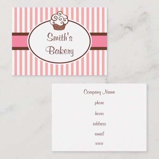 Benutzerdefinierte Cupcake-Visitenkarten Visitenkarte (Vorne/Hinten)