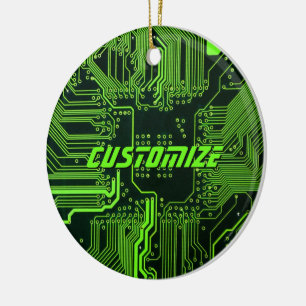 Benutzerdefinierte Cyber-Grün-PCB-Leiterplatte Tec Keramik Ornament