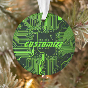 Benutzerdefinierte Cyber-Grün-PCB-Leiterplatte Tec Ornament