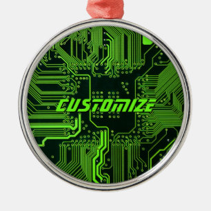 Benutzerdefinierte Cyber-Grün-PCB-Leiterplatte Tec Ornament Aus Metall