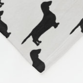 Benutzerdefinierte Dackel Dog-Silhouette Fleecedecke (Ecke)