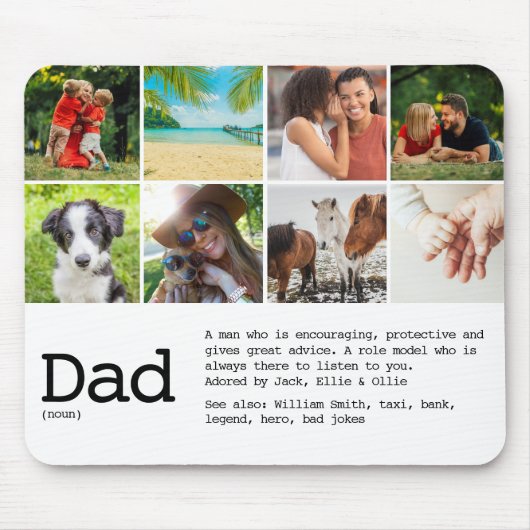 Benutzerdefinierte Dad-Definition Foto-Collage Mousepad (Vorne)