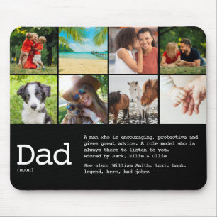 Benutzerdefinierte Dad-Definition Foto Schwarz-Wei Mousepad