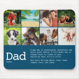 Benutzerdefinierte Dad-Definition Vatertag Foto Bl Mousepad