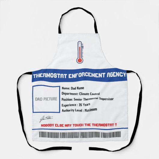 Benutzerdefinierte Dad-Thermostat-BBQ-Schürze Schürze (Vorderseite)