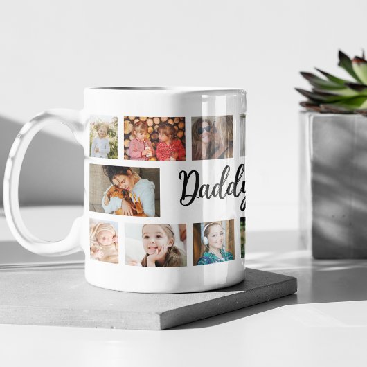 Benutzerdefinierte Daddy 18 Foto Collage Kaffeetasse