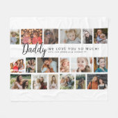 Benutzerdefinierte Daddy 18 Fotocollage Fleecedecke (Vorderseite (Horizontal))