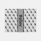 Benutzerdefinierte Dalmatiner-Dog-Silhouette Fleecedecke (Vorderseite (Horizontal))