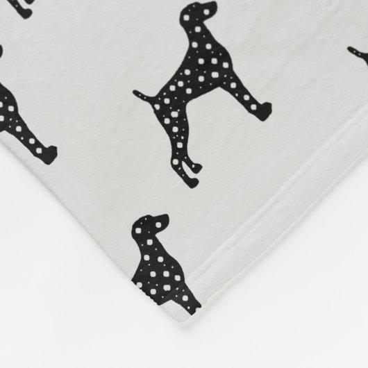 Benutzerdefinierte Dalmatiner-Dog-Silhouette Fleecedecke (Ecke)