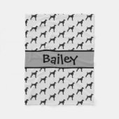 Benutzerdefinierte Dalmatiner-Dog-Silhouette Fleecedecke (Vorderseite)