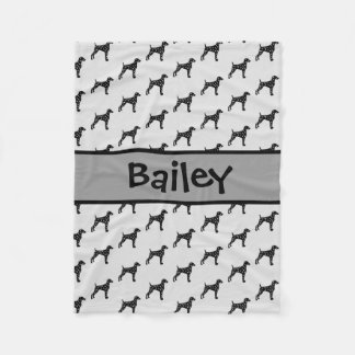 Benutzerdefinierte Dalmatiner-Dog-Silhouette Fleecedecke