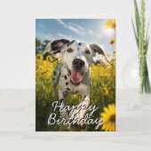 Benutzerdefinierte Dalmatiner Happy Birthday Card Dankeskarte (Vorderseite)
