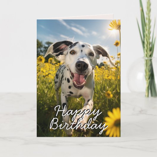 Benutzerdefinierte Dalmatiner Happy Birthday Card Dankeskarte (Vorderseite)