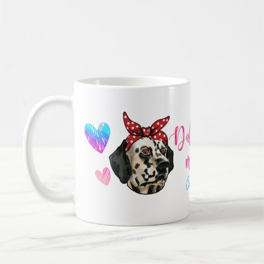 Benutzerdefinierte Dalmatiner Mama Niedlich Mutter Kaffeetasse (Links)
