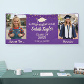 Benutzerdefinierte Damals und Heute 2 Foto-Abschlu Banner (Messe)