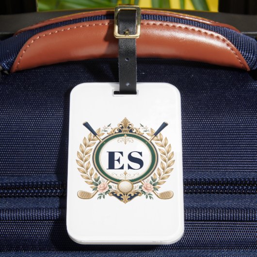 Benutzerdefinierte Damen Elegantes Monogramm Golf Gepäckanhänger (Vorderseite Insitu 2)