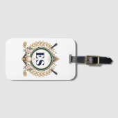 Benutzerdefinierte Damen Elegantes Monogramm Golf Gepäckanhänger (Vorderseite (Horizontal))