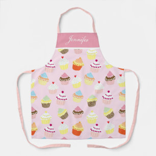 Benutzerdefinierte Damen Rosa Girly Cupcake Schürz Schürze
