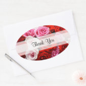 Benutzerdefinierte "Danke"-Rose Oval Stickers (Umschlag)