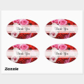 Benutzerdefinierte "Danke"-Rose Oval Stickers (Blatt)