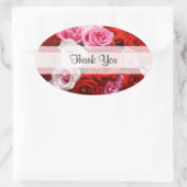 Benutzerdefinierte "Danke"-Rose Oval Stickers (Tasche)
