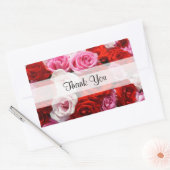 Benutzerdefinierte "Danke"-Rose Rechteckiger Aufkleber (Umschlag)