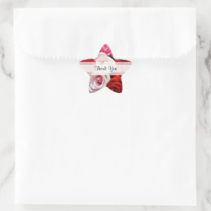Benutzerdefinierte "Danke"-Rose Star-Stickers Stern-Aufkleber