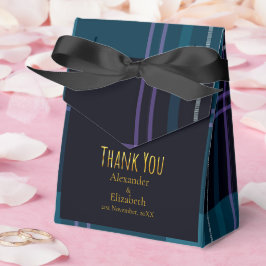 Benutzerdefinierte Dankeschön Blau Schwarz Kariert Geschenkschachtel