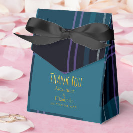 Benutzerdefinierte Dankeschön Blau Schwarz Kariert Geschenkschachtel