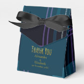 Benutzerdefinierte Dankeschön Blau-Schwarze Karo Geschenkschachtel (Vorderseite)