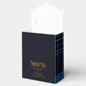 Benutzerdefinierte Dankeschön Blau-Schwarzes Karom Geschenkschachtel (Geöffnet)
