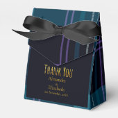 Benutzerdefinierte Dankeschön Blau-Schwarzes Karom Geschenkschachtel (Vorderseite)