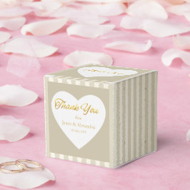 Benutzerdefinierte Dankeschön Gold Streifen Weiße  Geschenkschachtel