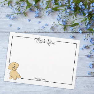 Benutzerdefinierte Dankeschön-Goldendoodle-Welpen- Dankeskarte