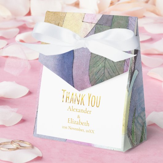 Benutzerdefinierte Danksagung Wasserfarbe Schwarze Geschenkschachtel (Hochzeit)