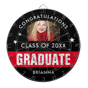 Benutzerdefinierte Dart-Karte für das Foto Rot und Dartscheibe