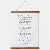 Benutzerdefinierte Daten für die Familie halten Me Wandteppich Mit Holzrahmen (Vorderseite)