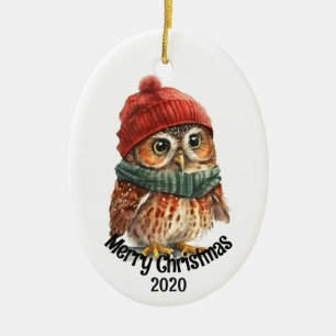Benutzerdefinierte datierte Weihnachts-Hirsch-Tier Keramik Ornament